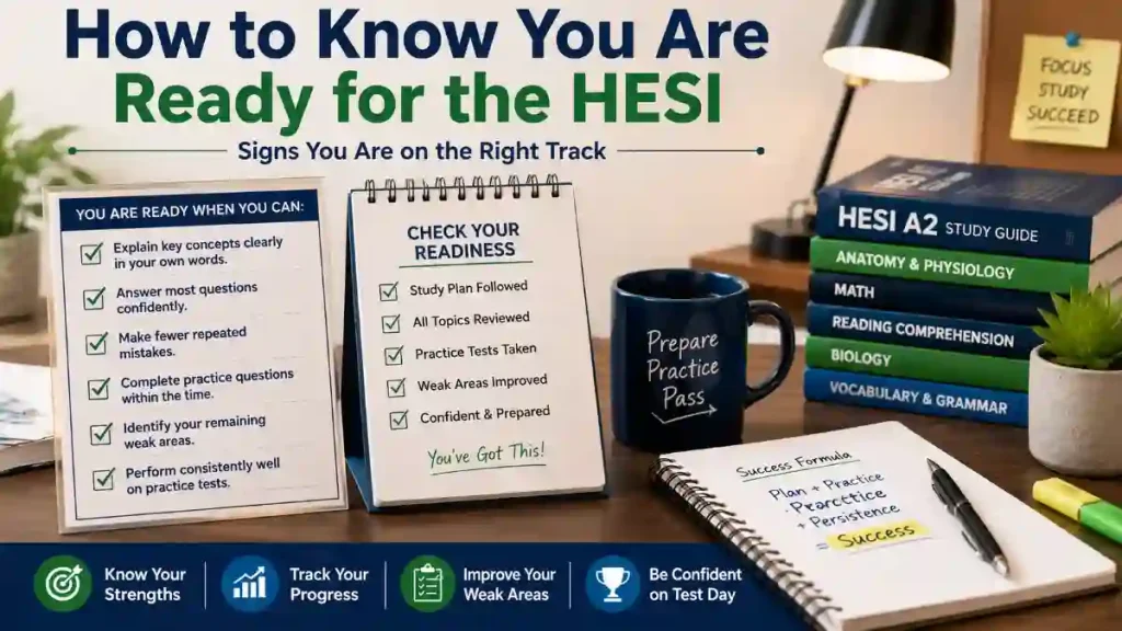 How to know you are ready for the HESI exam with practice tests, study progress, and confidence checklist