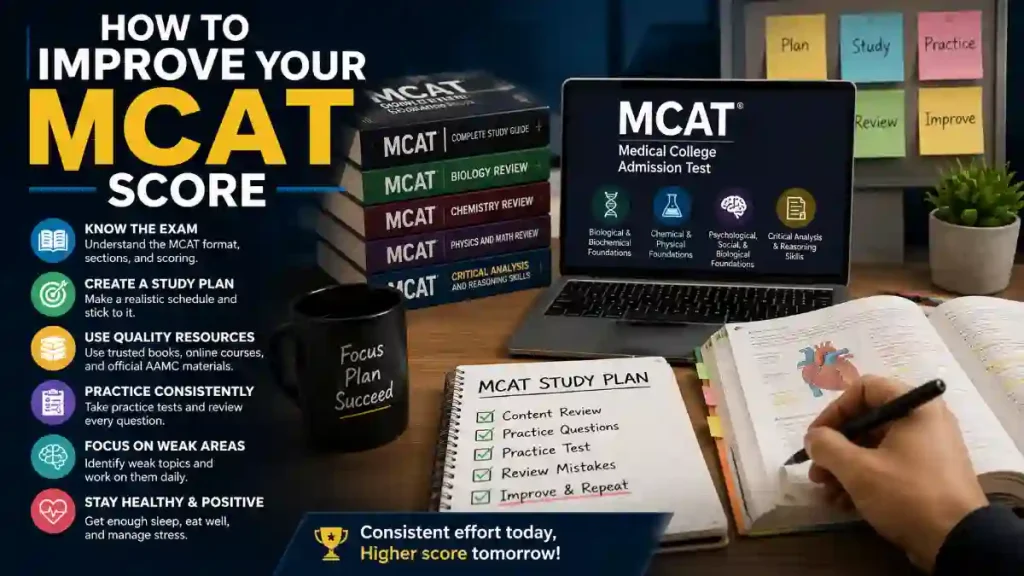 MCAT study tips infographic for improving your score.