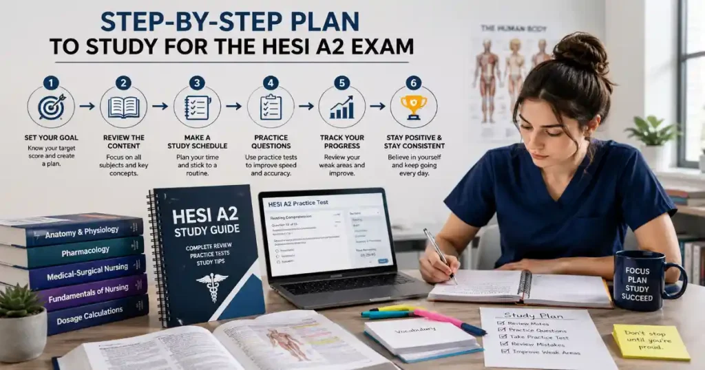 "Step-by-step HESI A2 exam study plan
