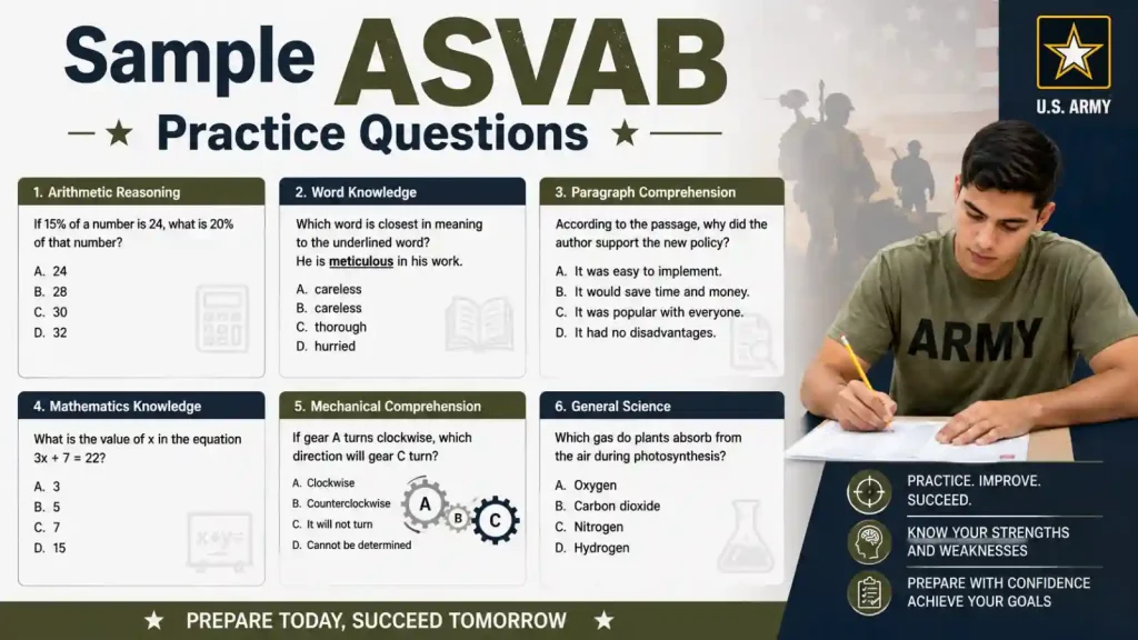 Sample ASVAB Practice Questions