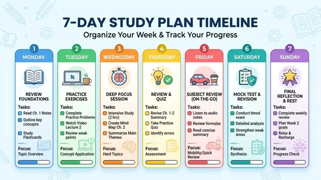 Sample Study Plan (7 Days)